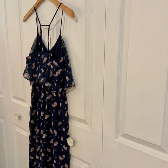 Princess Vera Wang Blue Pink Paisley Print Sleeveless Maxi Dress Medium - Picture 9 of 11